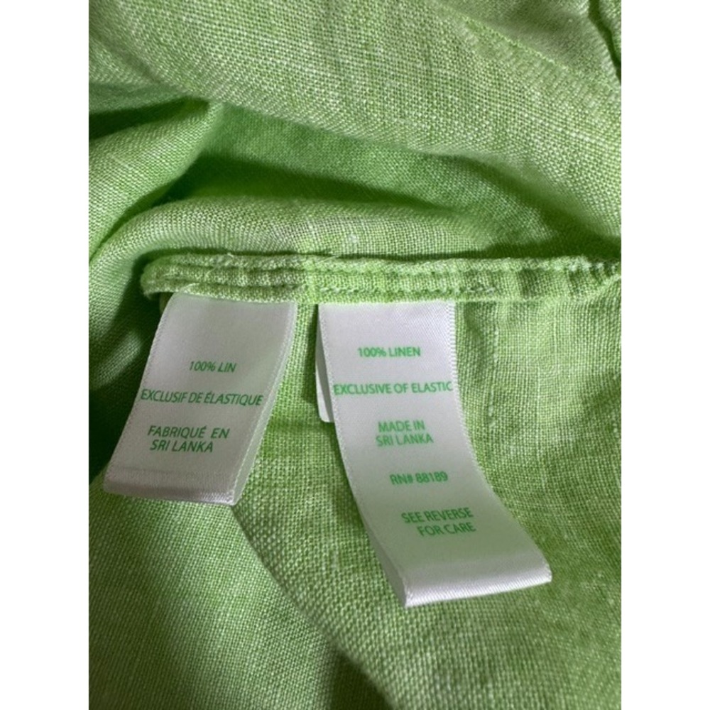 NWT Lilly Pulitzer Mialeigh Linen Top Jade Lime Elbow Sleeve Size 8 - Picture 6 of 9